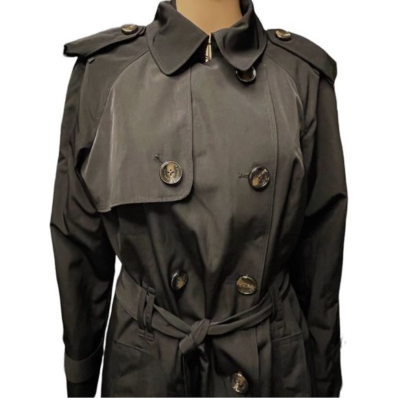 LONDON FOG 3/4 Length Double Breasted Trench Coat Size Medium - Picture 7 of 16